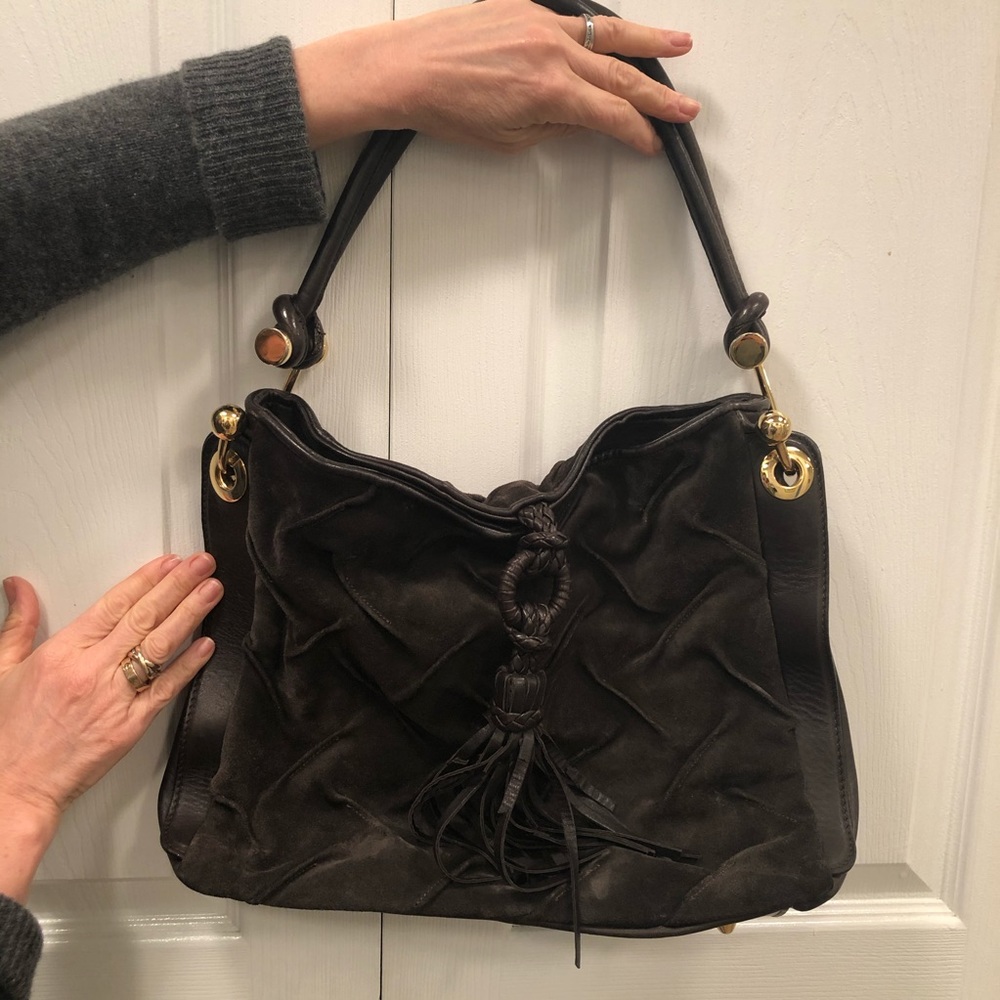 Italian Leather and Suede Shoulder Bag